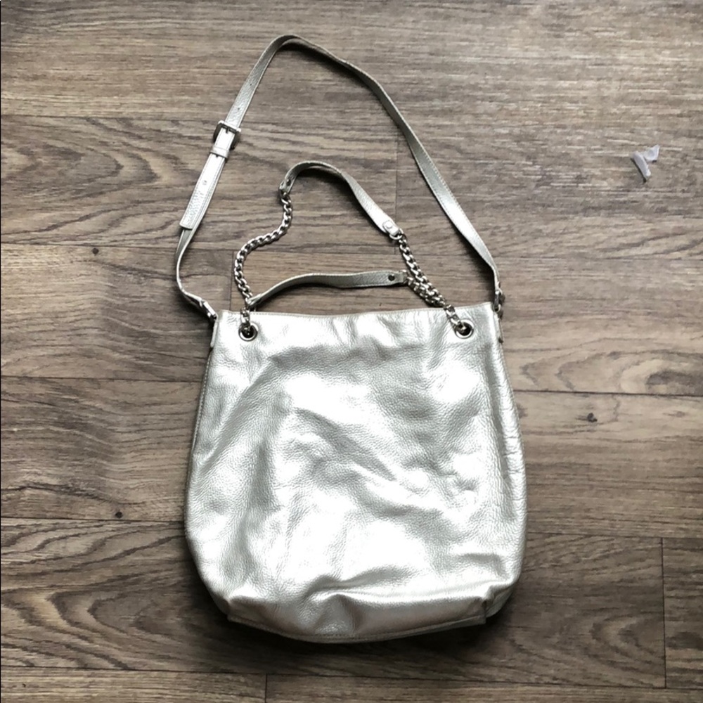 Silver Michael Kors Jet Set Bag
